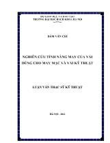 Nghiên cứu tính năng may của vải dùng cho may mặc và vải kỹ thuật