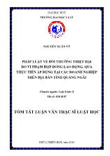 Pháp luật về bồi thường thiệt hại do vi phạm hợp đồng lao động, qua thực tiễn áp dụng tại các doanh nghiệp trên địa bàn tỉnh quảng ngãi