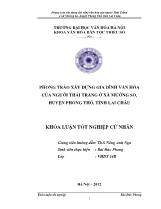 Phong trào xây dựng gia đình văn hóa của người thái trắng ở xã Mường so, huyện Phong thổ, tỉnh Lai Châu