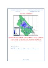 Study on flood risk assessment in downstream area in ke go reservoir, ha tinh province