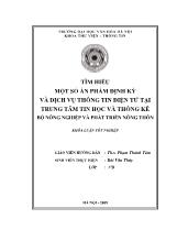 Tìm hiểu một số ấn phẩm định kỳ và dịch vụ thông tin điện tử tại trung tâm tin học và thống kê bộ nông nghiệp và phát triển nông thôn