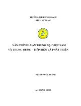 Văn chính luận trung đại Việt Nam và trung quốc – tiếp biến và phát triển