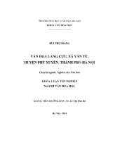 Văn hoá làng cựu, xã Vân từ, huyện Phú xuyên, thành phố Hà Nội