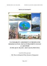 Vulnerability assessment of freshwater reources in island to environment change a case study in phu quoc island – kien giang province