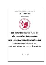 Biến đổi tập quán mưu sinh và văn hóa đảm bảo đời sống của người Đan lai huyện Con cuông, tỉnh Nghệ an sau tái định cư