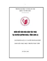 Biến Đổi văn hóa dân tộc Thái tại huyện Quỳnh nhai, tỉnh Sơn La