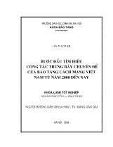 Bước đầu tìm hiểu công tác trưng bày Chuyên đề của bảo tàng cách mạng Việt Nam từ năm 2000 đến nay