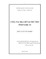 Công tác địa chí tại thư viện tỉnh Nghệ An