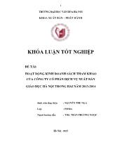 Đề tài Hoạt động kinh doanh sách tham khảo của công ty cổ phần dịch vụ xuất bản giáo dục Hà nội trong hai năm 2013 - 2014