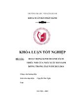 Đề tài Hoạt động kinh doanh sách thiếu nhi của nhà xuất bản kim đồng trong hai năm 2013 - 2014