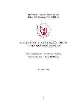 Đề tài Tục lệ buộc vía của người thái ở huyện Quỳ hợp, Nghệ An