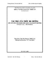 Đề tài Vai trò của thầy mo đối với vốn văn nghệ dân gian Mường ở huyện Ngọc Lặc, tỉnh Thanh Hoá