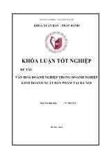 Đề tài Văn hoá doanh nghiệp trong doanh nghiệp kinh doanh xuất bản phẩm tại Hà Nội