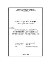 Hoạt động quản lý di sản và phát triển du lịch tại Đền sóc - Huyện Sóc sơn - Thành phố Hà Nội