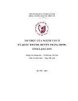 Khóa luận Ẩm thực của người tày ở xã Quốc khánh, huyện Tràng định, tỉnh Lạng Sơn