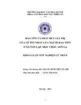 Khóa luận Bảo tồn và phát huy giá trị của lễ tết nhảy của người dao tiền ở xã Tân lập, Mộc châu, Sơn La