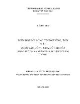 Khóa luận Biến đổi đời sống tín ngưỡng, tôn giáo dưới tác động của đô thị hóa (khảo sát tại xã Xuân đỉnh, huyện Từ liêm, Hà nội)