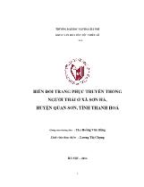 Khóa luận Biến đổi trang phục truyền thống người thái ở xã Sơn hà, huyện Quan sơn, tỉnh Thanh Hoá