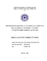 Khóa luận Biến đổi trong hôn nhân và tác động của nó đến văn hóa gia đình của người Bru – vân kiều ở xã Hướng hiệp, đakrông, Quảng Trị