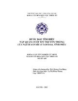 Khóa luận Bước đầu tìm hiểu tập quán cưới xin truyền thống của người Sán dìu ở Tam đảo, Vĩnh Phúc