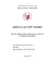 Khóa luận Chiến lược sản phẩm của công ty cổ phần sách Alpha