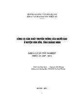 Khóa luận Công cụ sản xuất truyền thống của người dao ở huyện Vân đồn, tỉnh Quảng Ninh