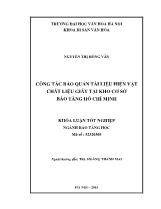 Khóa luận Công tác bảo quản tài liệu hiện vật chất liệu giấy tại kho cơ sở bảo tàng Hồ Chí Minh