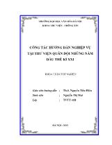 Khóa luận Công tác hướng dẫn nghiệp vụ tại thư viện quân đội những năm đầu thế kỉ XXI