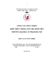 Khóa luận Công tác phát triển kiến thức thông tin cho sinh viên trường đại học sư phạm Hà Nội