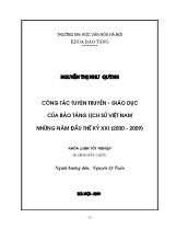 Khóa luận Công tác tuyên truyền - Giáo dục của bảo tàng lịch sử Việt Nam những năm đầu thế kỷ XXI (2000 - 2009)