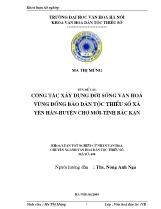 Khóa luận Công tác xây dựng đời sống văn hoá vùng đồng bào dân tộc thiểu số xã Yên hân - Huyện chợ mới - tỉnh Bắc Kạn