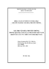 Khóa luận Giá trị văn hóa truyền thống trong quảng cáo của unilever Việt Nam (khảo sát các TVC trên youtube hiện nay)