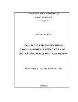 Khóa luận Giáo dục giá trị truyền thống trong gia đình hạt nhân ở Việt Nam thời kỳ công nghiệp hóa – hiện đại hóa