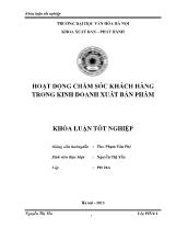 Khóa luận Hoạt động chăm sóc khách hàng trong kinh doanh xuất bản phẩm