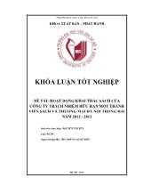 Khóa luận Hoạt động khai thác sách của công ty trách nhiệm hữu hạn một thành viên sách và thương mại hà nội trong hai năm 2012 - 2013