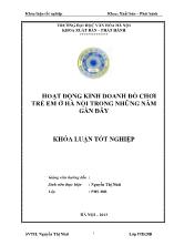 Khóa luận Hoạt động kinh doanh đồ chơi trẻ em ở Hà nội trong những năm gần đây