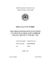 Khóa luận Hoạt động kinh doanh xuất bản phẩm của công ty cổ phần sách và thiết bị giáo dục Trí Tuệ từ năm 2009 – 2011