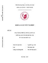 Khóa luận Hoạt động phòng chống sách lậu trên địa bàn thành phố Hà nội từ năm 2012 đến nay