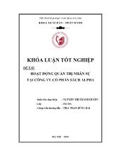 Khóa luận Hoạt động quản trị nhân sự tại công ty cổ phần sách Alpha