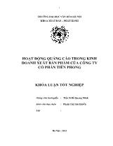 Khóa luận Hoạt động quảng cáo trong kinh doanh xuất bản phẩm của công ty cổ phần Tiền Phong