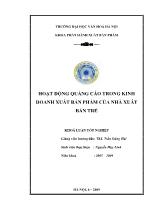 Khóa luận Hoạt động quảng cáo trong kinh doanh xuất bản phẩm của nhà xuất bản trẻ