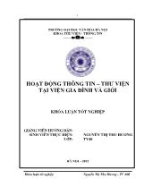 Khóa luận Hoạt động thông tin – Thư viện tại viện gia đình và giới