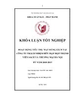 Khóa luận Hoạt động tiêu thụ mặt hàng sách tại công ty trách nhiệm hữu hạn một thành viên sách và thương mại Hà nội từ năm 2010 - 2013