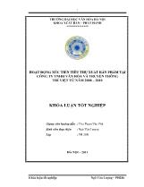 Khóa luận Hoạt động xúc tiến tiêu thụ xuất bản phẩm tại công ty TNHH văn hóa và truyền thông trí Việt từ năm 2008 – 2010