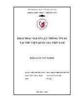 Khóa luận Khai thác nguồn lực thông tin số tại thư viện quốc gia Việt Nam