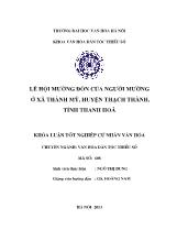 Khóa luận Lễ hội mường đòn của người mường ở xã Thành mỹ, huyện Thạch thành, tỉnh Thanh Hoá