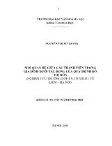 Khóa luận Mối quan hệ giữa các thành viên trong gia đình dưới tác động của quá trình đô thị hóa