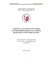 Khóa luận Nghề dệt vảI lanh truyền thống của người Hmông hoa ở xã Tà mung, huyện Than uyên, tỉnh Lai châu