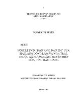 Khóa luận Nghi lễ đón “dân anh, dân em” của hai làng Đông lâm và Nga trại, thuộc xã Hương lâm, huyện hiệp hòa, tỉnh Bắc Giang