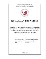 Khóa luận Nghiên cứu hoạt động chăm sóc khách hàng trong kinh doanh xuất bản phẩm tại công ty cổ phần sách và thiết bị trường học tỉnh Tuyên quang trong 3 năm 2011 - 2013